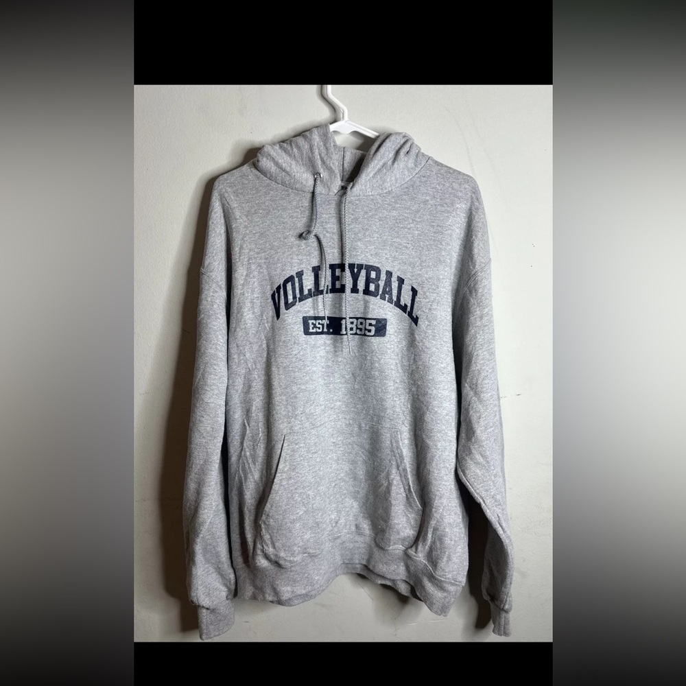 Vintage Gray champion hoodie size Large volleyball est. 1895